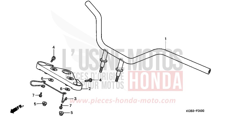 HANDLE PIPE/TOP BRIDGE for Shadow VT125C CANDY GLORY RED-U (R101) from 1999